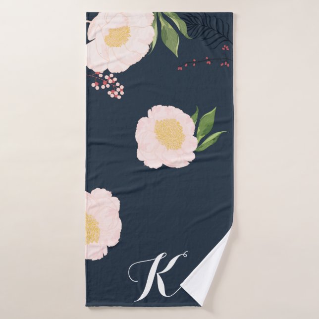 Personalisiertes Badetuch Baby Rosa Kosmos auf Nav Badehandtuch (Badehandtuch)