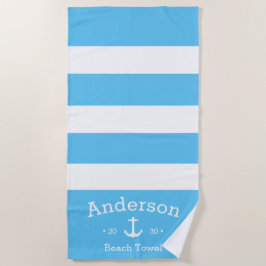 Personalisiertes Badetuch - Sky Blue Nautic