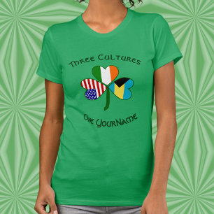 Personalisiertes Bahamas Irland USA Shamrock Damen T-Shirt