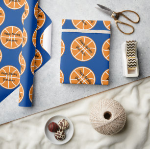 Personalisiertes Baksetball Geburtstagsportarten Geschenkpapier