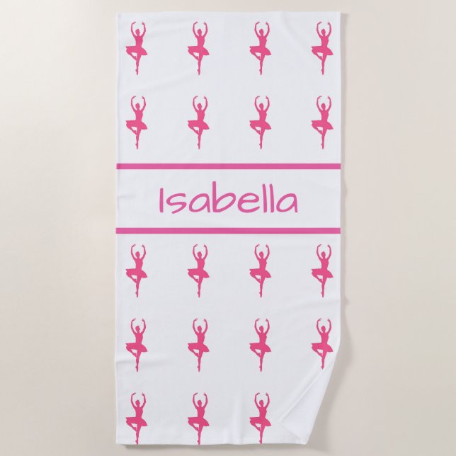 Personalisiertes Ballerina-Badetuch Strandtuch (Vorderseite)