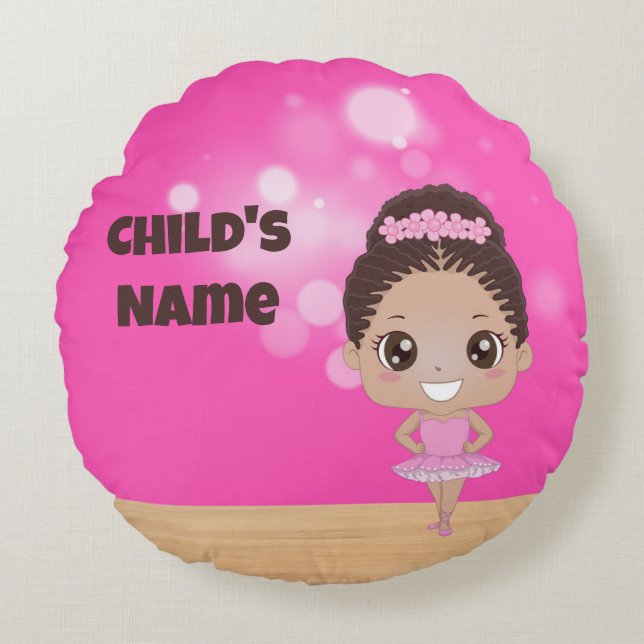 Personalisiertes Ballet Beauty Round Kissen (Vorderseite)