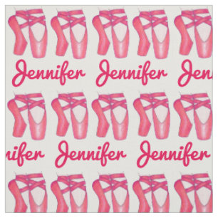 Personalisiertes Ballett Pink Pointe Toe Shoes Tan Stoff