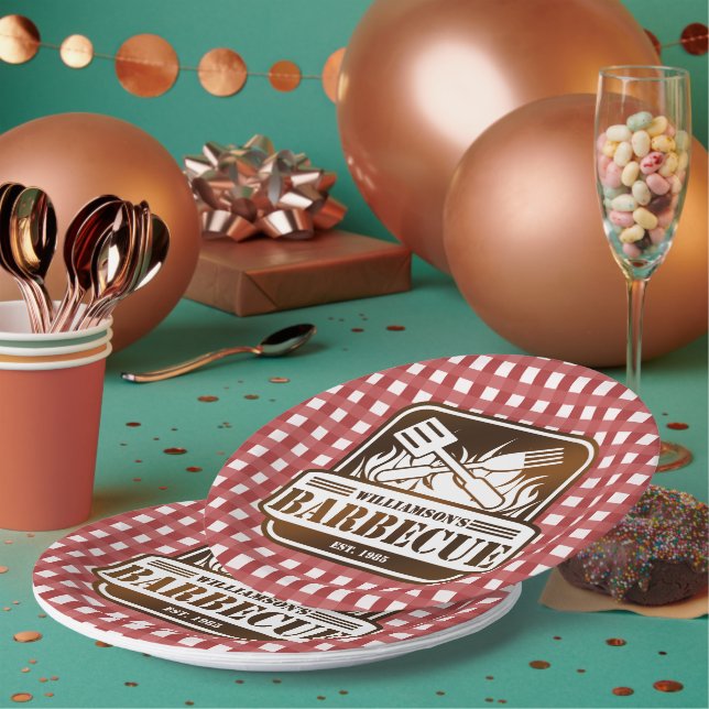 Personalisiertes Barbecue Pappteller (Multi)