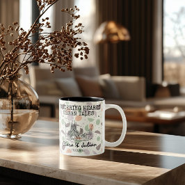 Personalisiertes Barcelona-Gedächtnis - Line Art S Zweifarbige Tasse
