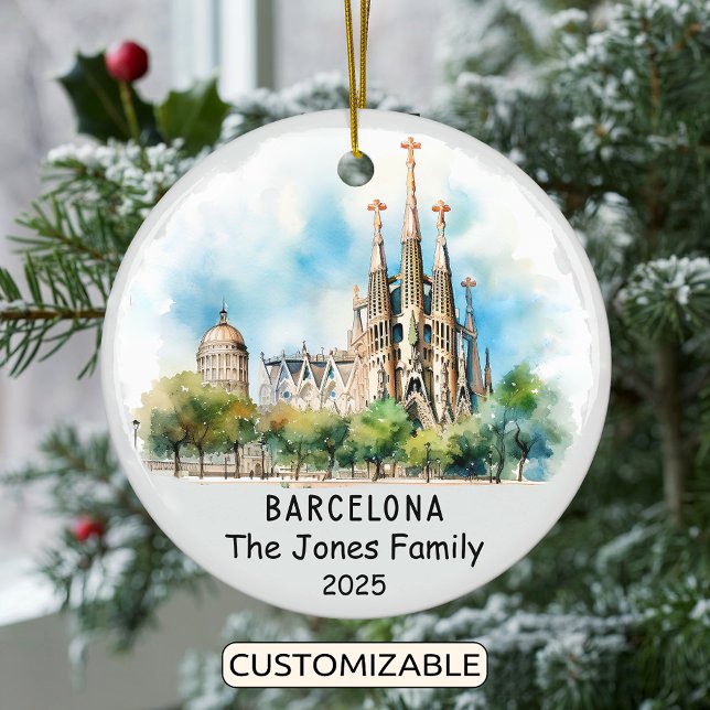 Personalisiertes Barcelona-Ornament, Spanien Keramik Ornament (Von Creator hochgeladen)