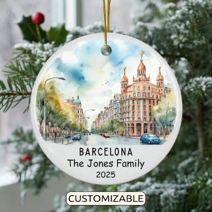 Personalisiertes Barcelona-Ornament, Spanien Keramik Ornament