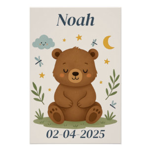 Personalisiertes Bärenposter für Kinder Poster