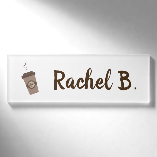 Personalisiertes Barista Café-Kaffee-Geschäft Namenschild (Vorderseite)