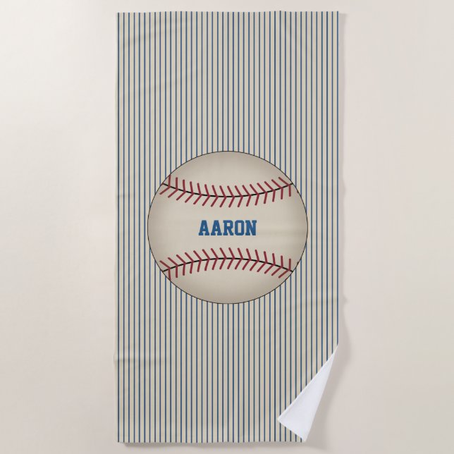 Personalisiertes Baseball Beach Handtuchgeschenk Strandtuch (Vorderseite)