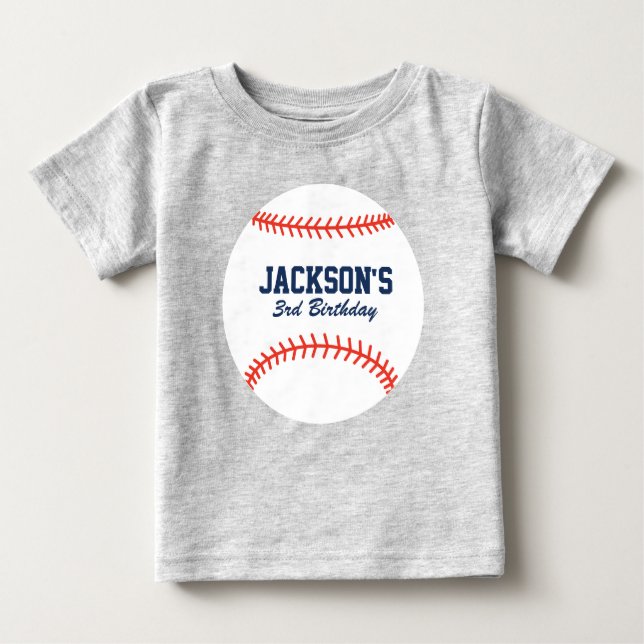 Personalisiertes Baseball Geburtstagsfest Shirt (Vorderseite)