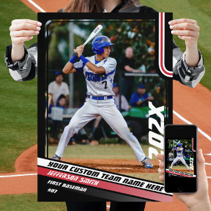 Personalisiertes Baseball-Geschenk in Rot Poster