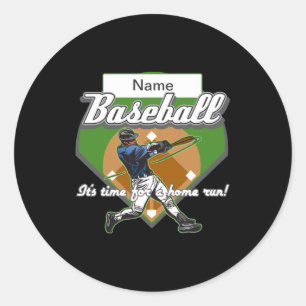 Personalisiertes Baseball-Homerun-T-Shirt Runder Aufkleber