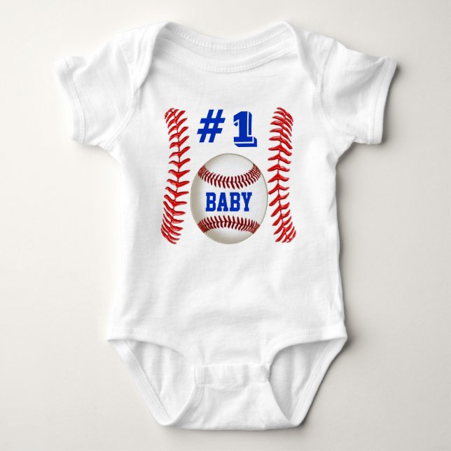 Personalisiertes Baseball-Kleid für Babys Baby Strampler (Vorderseite)
