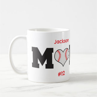 Personalisiertes Baseball-Mama-Geschenk Kaffeetasse