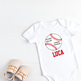 Personalisiertes Baseball-Sportthema Bodysuit Baby Strampler