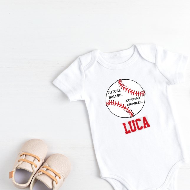 Personalisiertes Baseball-Sportthema Bodysuit Baby Strampler (Personalized Baseball Bodysuit)
