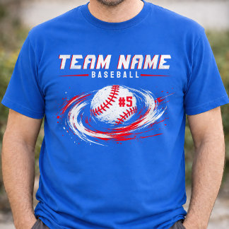Personalisiertes Baseball-Team-Name-Nummer-T-Shirt T-Shirt