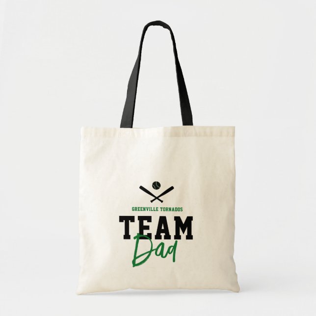 Personalisiertes Baseball Team Vater Fathers Day-G Tragetasche (Vorne)