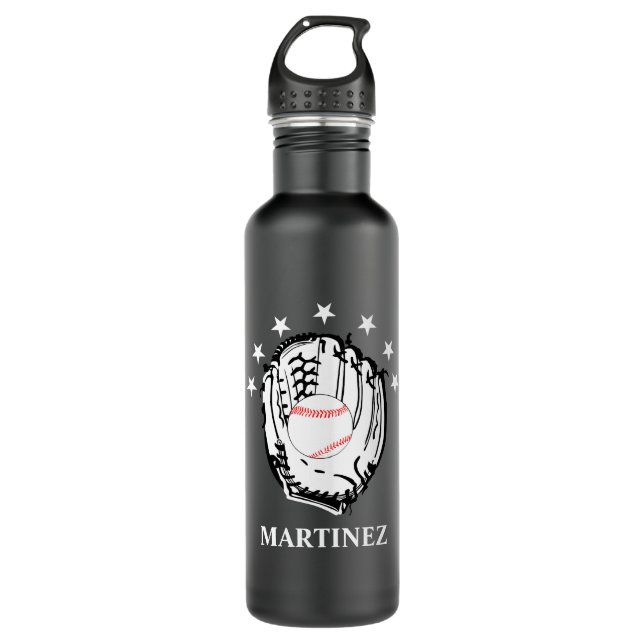 Personalisiertes Baseball-Themensport Edelstahlflasche (Vorderseite)