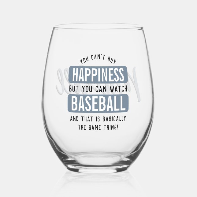 Personalisiertes Baseball zu beobachten ist Glück  Weinglas Ohne Stiel (Vorderseite)