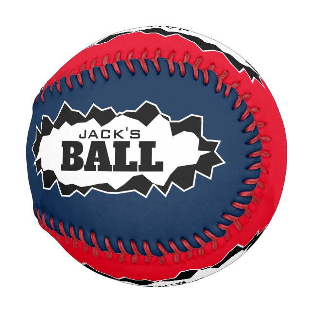 Personalisiertes Baseballballgeschenk mit Risslöch Baseball (Vorne Rechts)
