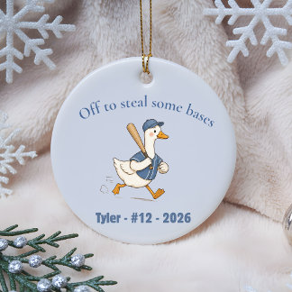 Personalisiertes Baseballspieler-Geschenk mit indi Keramik Ornament
