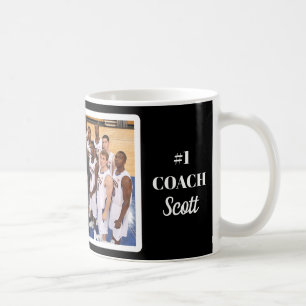 Personalisiertes Basketball #1 Coach Team Foto Kaffeetasse