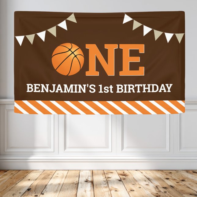 Personalisiertes Basketball 1. Party zum Geburtsta Banner (Von Creator hochgeladen)