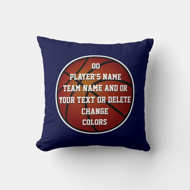 Personalisiertes Basketball-Dekor für Boys Room Kissen (Vorderseite)
