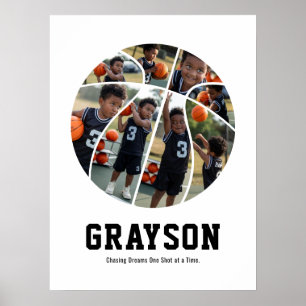 Personalisiertes Basketball-Foto-Collage-Poster Poster