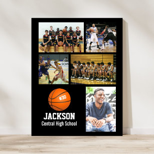 Personalisiertes Basketball-Fotocollage-Team # Poster
