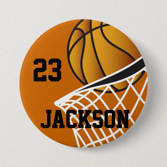Personalisiertes Basketball-Hoop-Design Button (Vorderseite)
