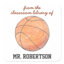 Personalisiertes Basketball-Lehrergeschenk-Exlibri