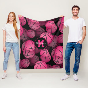 personalisiertes Basketball mit rosa gürteligen Ga Fleecedecke
