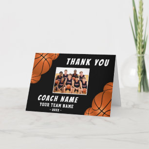 Personalisiertes Basketball-Trainer-Foto mit Danke