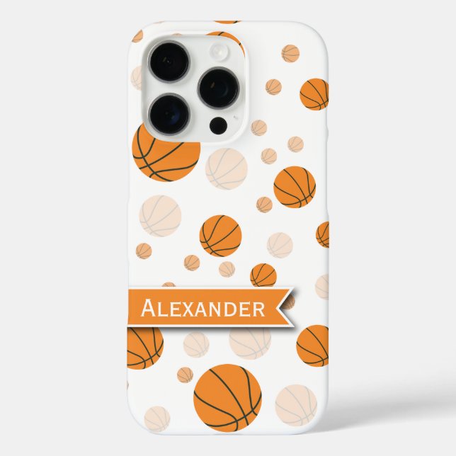 Personalisiertes Basketballmuster iPhone 16 Pro Hülle (Rückseite)