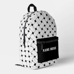 Personalisiertes Basketwegemuster, Schwarz und Wei Bedruckter Rucksack