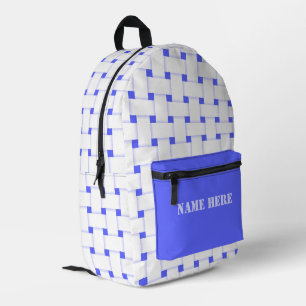 Personalisiertes Basketwegemuster, Ultramarine Bla Bedruckter Rucksack