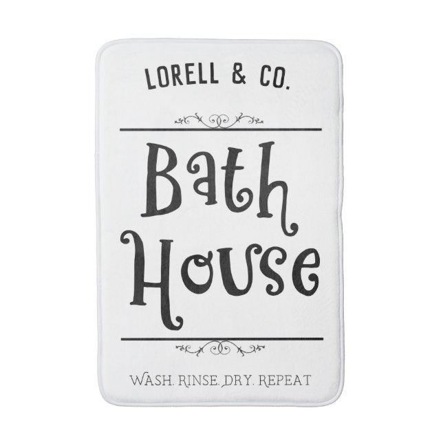 Personalisiertes Bath House Lavatory Wash Rinde tr Badematte (Vorderseite Vertikal)