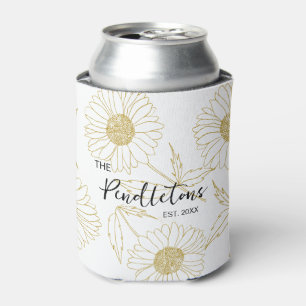 Personalisiertes Bauernhaus Chic Sonnenblume Dosenkühler
