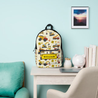 Personalisiertes Baulastwagen-Maschinen-Thema Bedruckter Rucksack