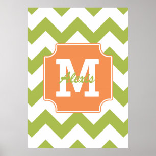 Personalisiertes Beach Fun Zickzack Muster Poster