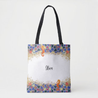Personalisiertes Beach Sea Life Glas Themengrenze Tasche