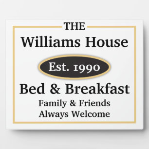 Personalisiertes Bed & Breakfast - Weiß Fotoplatte