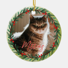 Personalisiertes Begleiter Foto Weihnachtsmuster Keramik Ornament