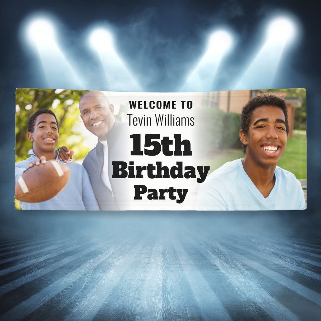 Personalisiertes Begrüßungszeichen 15. Geburtstag  Banner (Personalized Welcome Sign 15th Birthday Boy Photo
)
