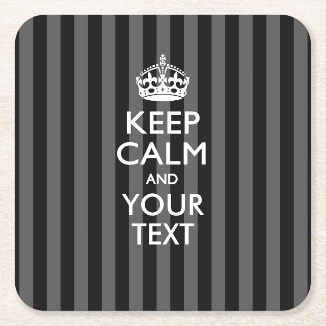Personalisiertes BEHALTEN CALM UND Ihr Text für St Rechteckiger Pappuntersetzer (Vorderseite)