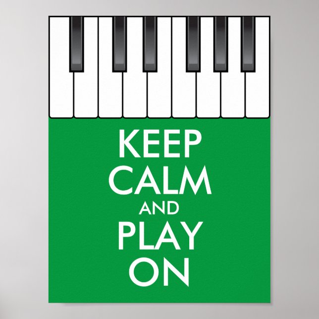 Personalisiertes BEHALTEN CALM und PLAY On-Keyboar Poster (Vorne)