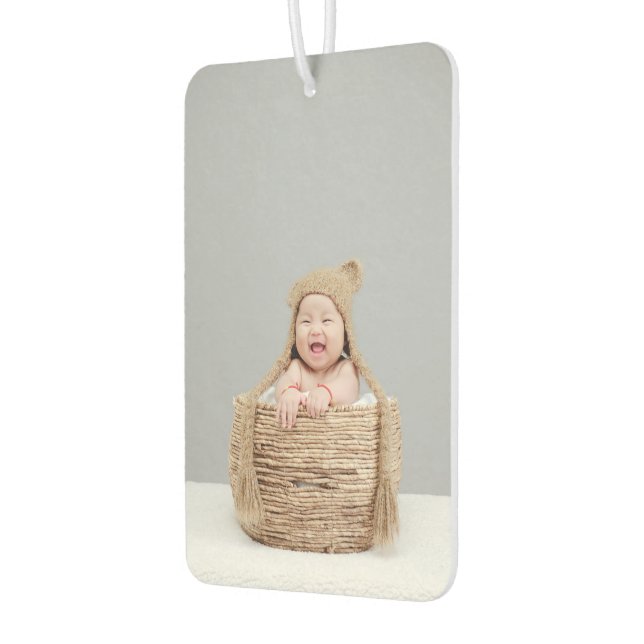 Personalisiertes Beides Baby Foto Modernes Auto Autolufterfrischer (Links)